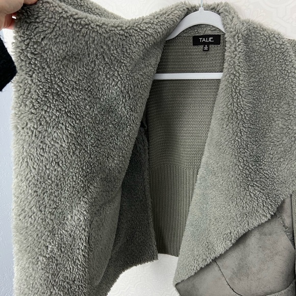 Stitch Fix Talie Matilay Faux Suede Open Cardigan Sweater Fuzzy Sherpa Jacket - Picture 6 of 8